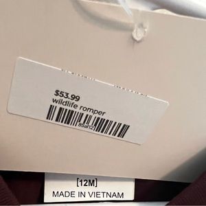 Banana Split “Wildlife Romper” 12mo NWT